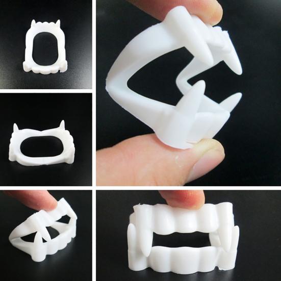 Светящиеся страшные поддельные зубы вампира, зубные протезы, игрушка-пародия, товары для вечеринок на Хэллоуин