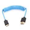 ZBLZGP 8K HDMI Type A HDMI Braided Coiled Compatible with Canon and Blackmagic Pocket Cinema Cameras HDMI To Blue Cable, 2.1 Right/Left Angle, Sony,