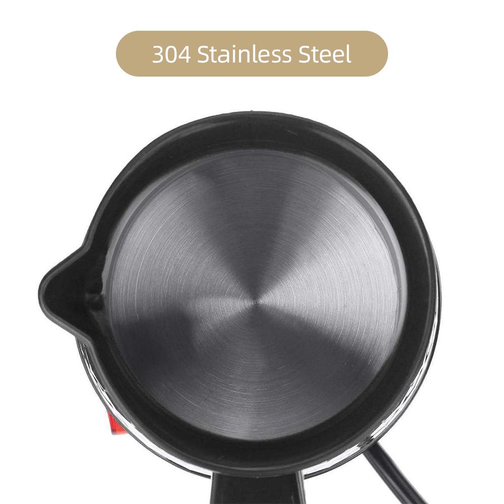 600W 600ml Portable Stainless Steel Electric Tea Coffee Maker Kettle Turkish Coffee Pot Greek Arabic Coffee Maker with Handle