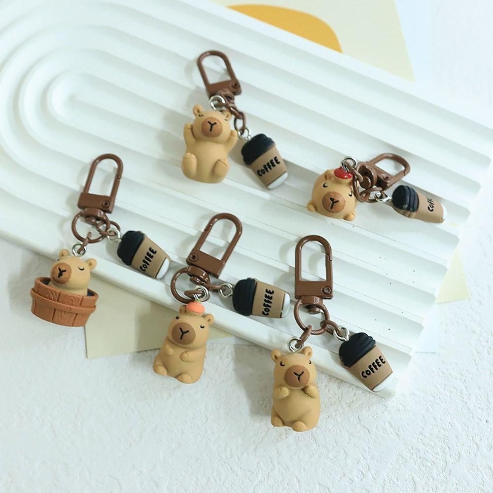 Cute Capybara Keychain Kawaii Car Key Ring New Bag Accessories Pendant