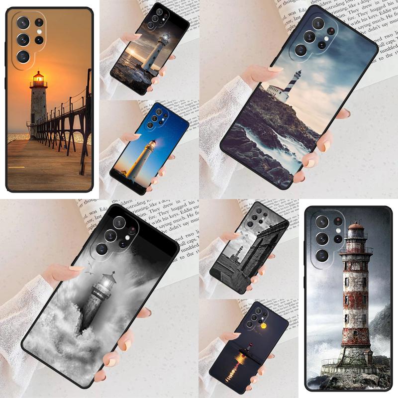 Абстрактный пейзаж шоссе маяк Чехол для телефона Samsung Galaxy S26 Ultra S25 S24 S23 S22 S21 S20 Note10