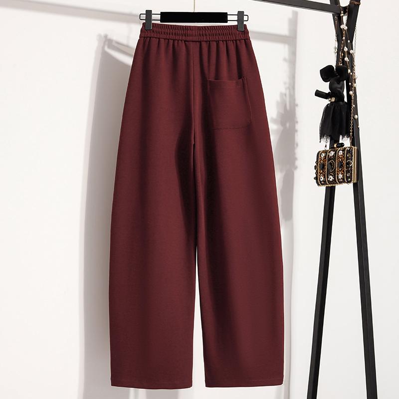 DIMANAF 2025 Осень Зима Женские Брюки Большого Размера Повседневные Женские Длинные Брюки Свободные Штаны Толстый Флис