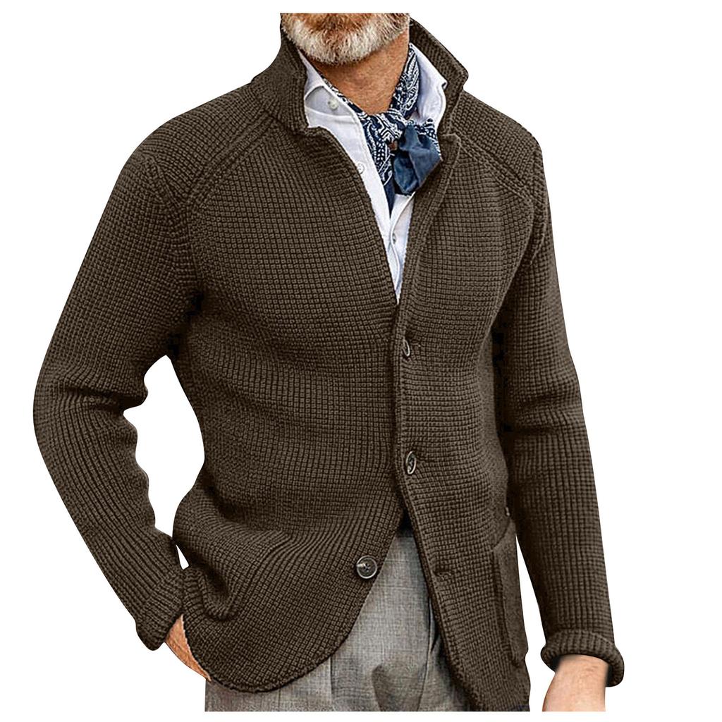 Autumn And Winter Men's Fashion Loose Cardigan Warm Lapel Hooded Jacket Sweater