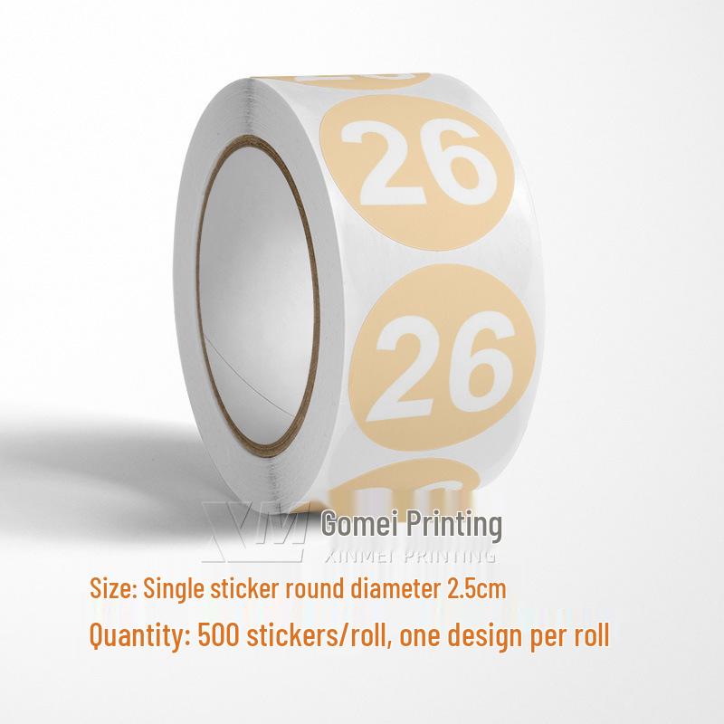 Самоклеящиеся круглые наклейки с номерами 1-33 – Цветные этикетки-идентификаторы в рулоне