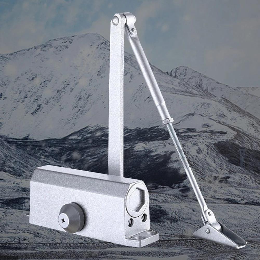 Automatic Door Closer Spring Hydraulic Buffer Metal Concealed Gate Closer Adjustable Door Stopper Speed Mute Closing 25 To 85KG