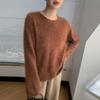 2025 A/W Women's Soft Cashmere Sweater - Thick Gauge, Round Neck, Solid Color, Warm Knitwear