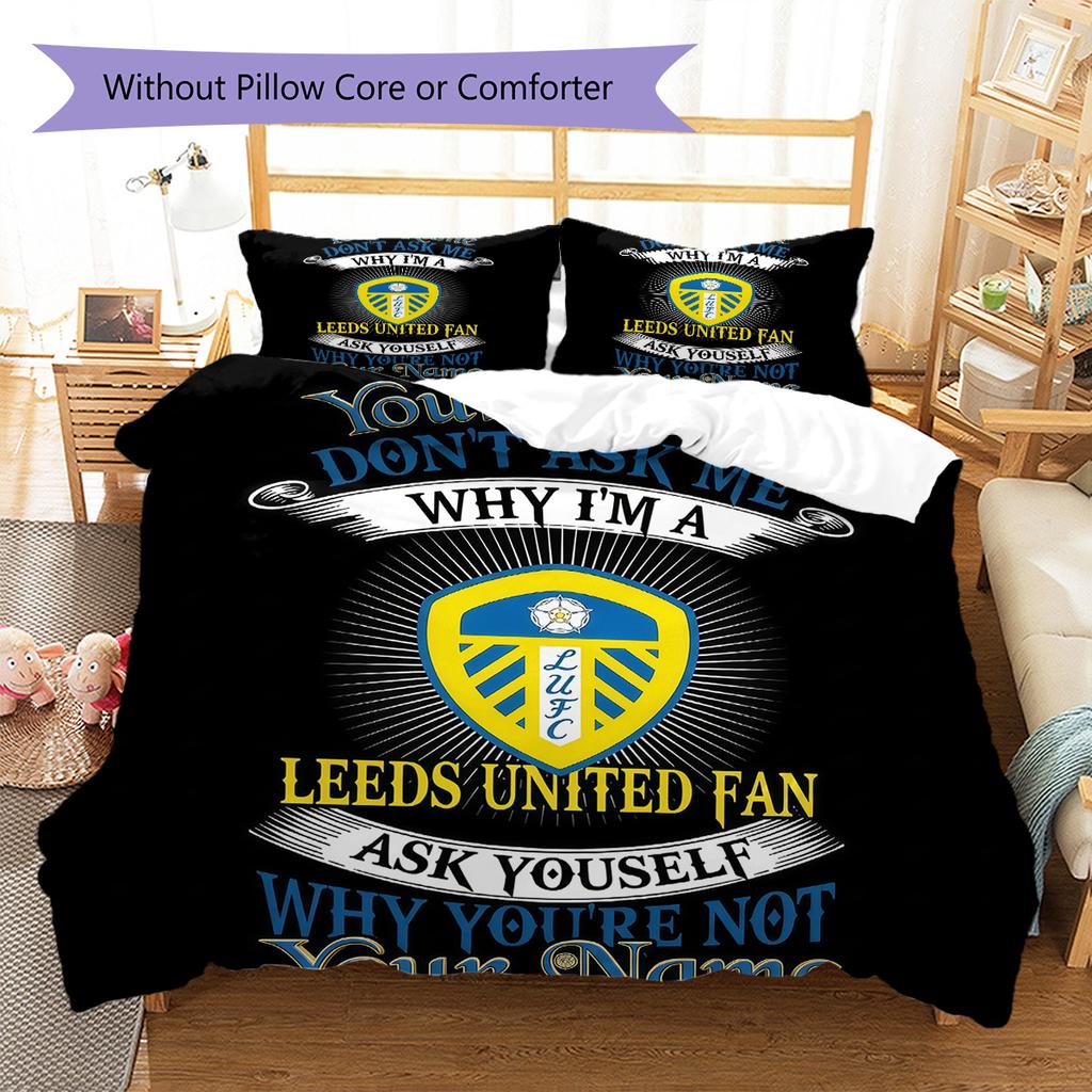 Custom Name Leeds Fan Pride Bedding,Quilt Set Quilt Cover Pillowcase Home Birthday Gift (1 * duvet cover + 2 * pillowcase, without core)