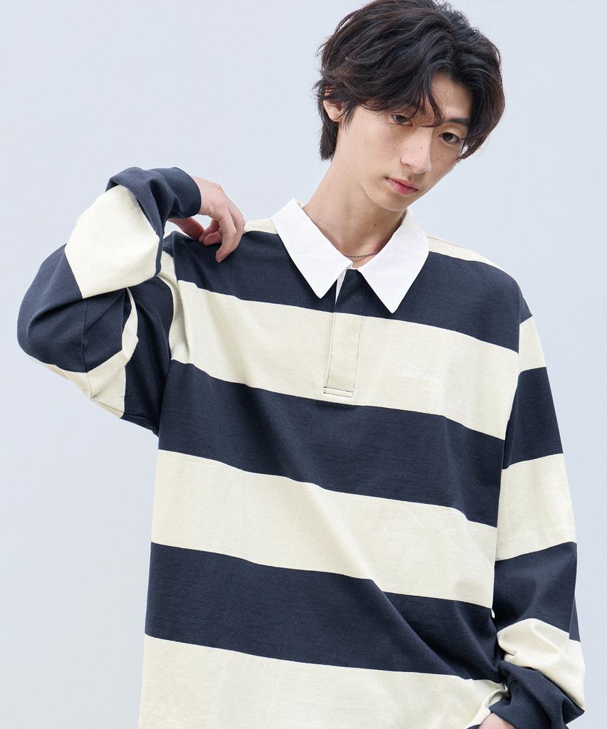 FILLUMINATE Stripe Rugby Long Sleeve - Navy