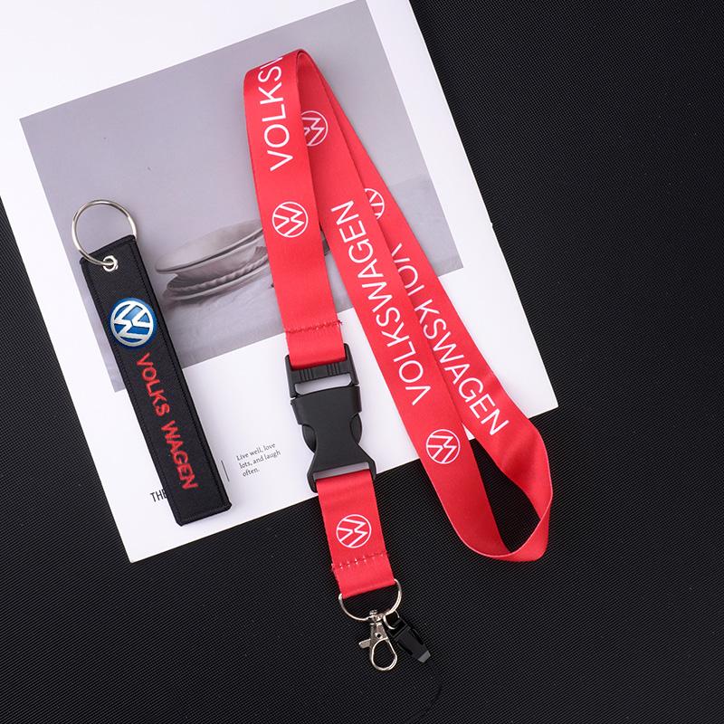 Nylon Car Loog Lanyard Work ID Neck Strap Keychain For Volkswagen VW Passat B6 B7 B8 Polo Tiguan Golf Santana Touran GTI MK2 MK3 Sx5