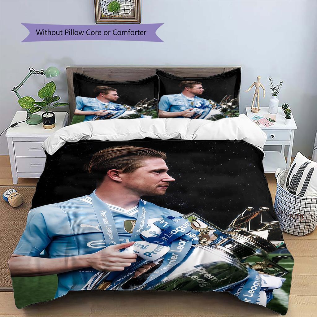 Kevin De Bruyne Pattern Bedding Home Decoration Birthday Gift (1 * duvet cover + 2 * pillowcase, without core),fan merchandise.
