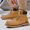 Новые мужские рабочие ботинки средней высоты из натуральной кожи в британском стиле на осень и зиму, мужские ботинки, рабочие ботинки с высоким берцем, рабочие ботинки