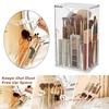 Makeup Brush Holder Organizer Clear Desk Comestic Tools Organizer with 17 Slots Tilt Open Dustproof Makeup Brushes Storage Box