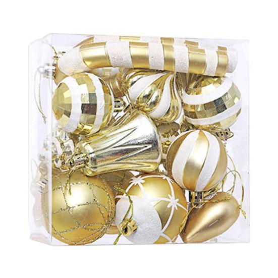 16 шт. Рождественские шары, украшения для елки, пластиковые трости, леденцы, колокольчики, подвесные украшения, праздничные принадлежности для вечеринок