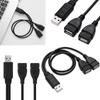 Practical Computer Supplies Connector USB 2.0 Hub Y Splitter Male To Dual Female Cable Adapter