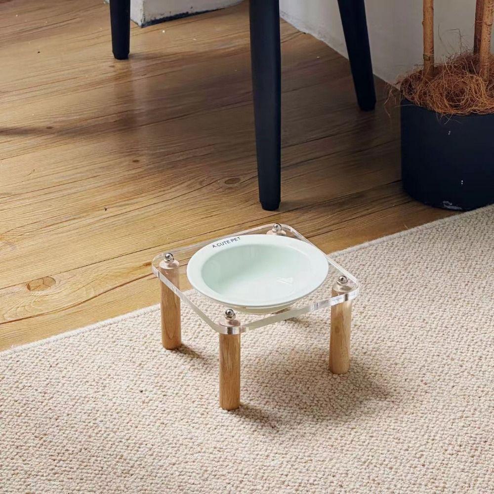 Protect Cervical Spine Cat Bowl with Acrylic Stand Cat Drinking Feeding Bowl Cat Accessories