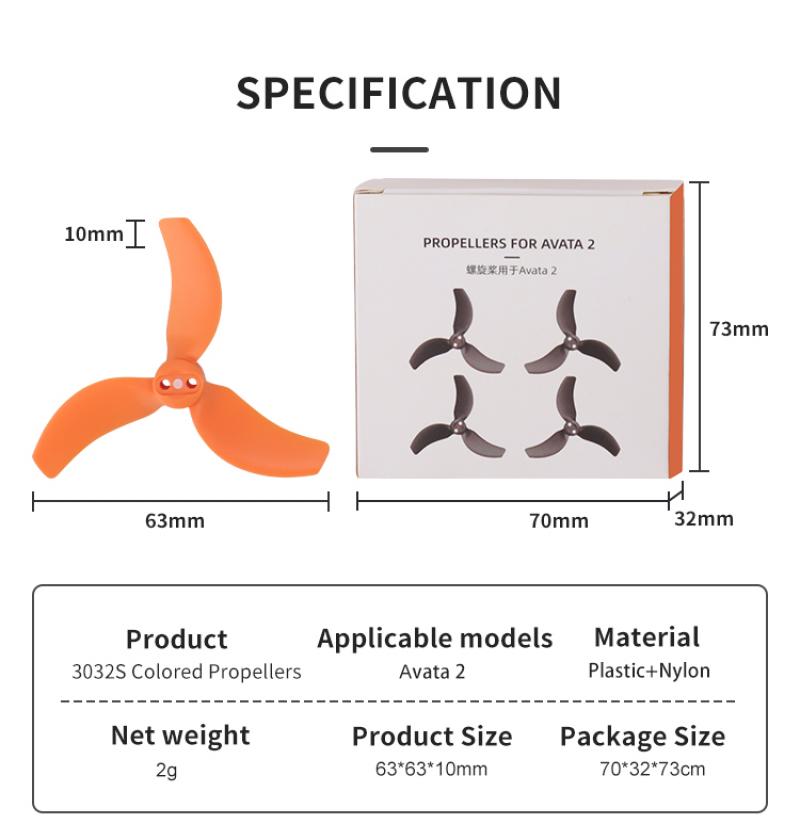 Для DJI Avata 2 Propellers Prop Replacement Blades 3032S Low Noise Wings for DJI Avata 2 Drone Accessories