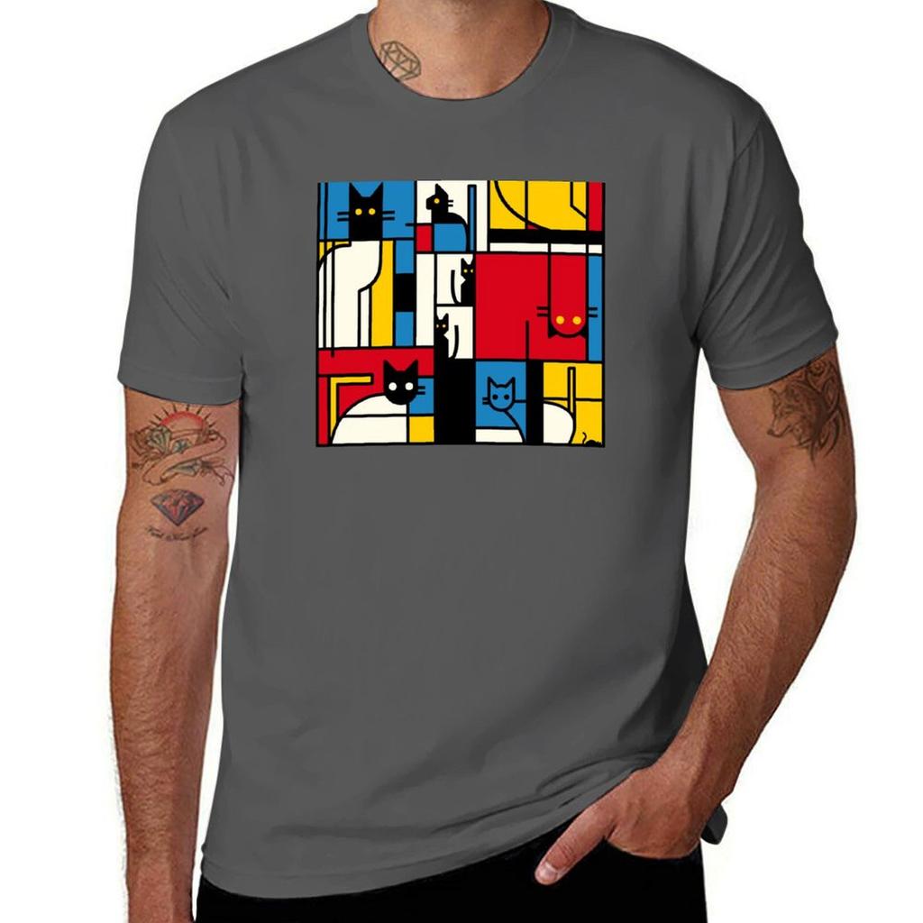 Футболка Mondrian Cats от Tobe Fonseca Большого размера Быстросохнущая Спортивная футболка