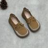 Johnature Мокасины из натуральной кожи с мягкой подошвой, женские туфли без застежек в стиле ретро с круглым носком на плоской подошве