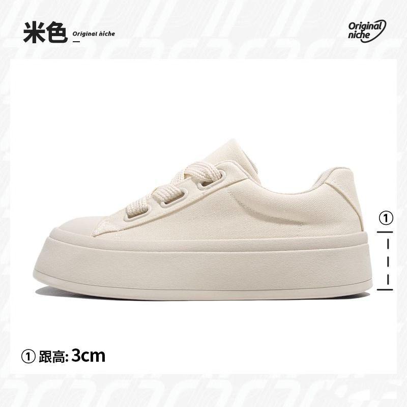 Platform women's 2026 autumn new women's shoes niche casual board shoes student versatile canvas shoes ins