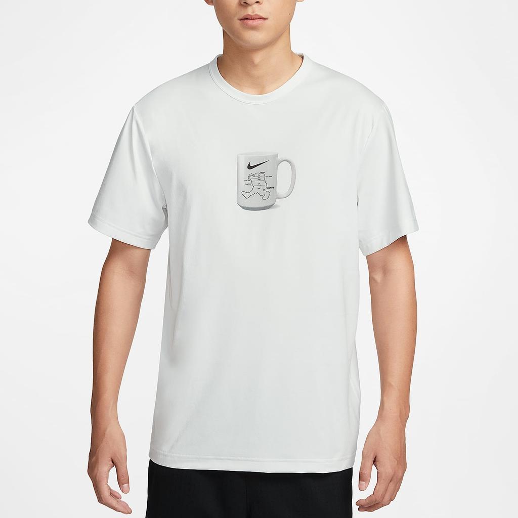 Nike Dri-Fit Модная Простая Футболка с Круглым Вырезом и Коротким Рукавом Мужские Топы Светло-Серый IF0375121