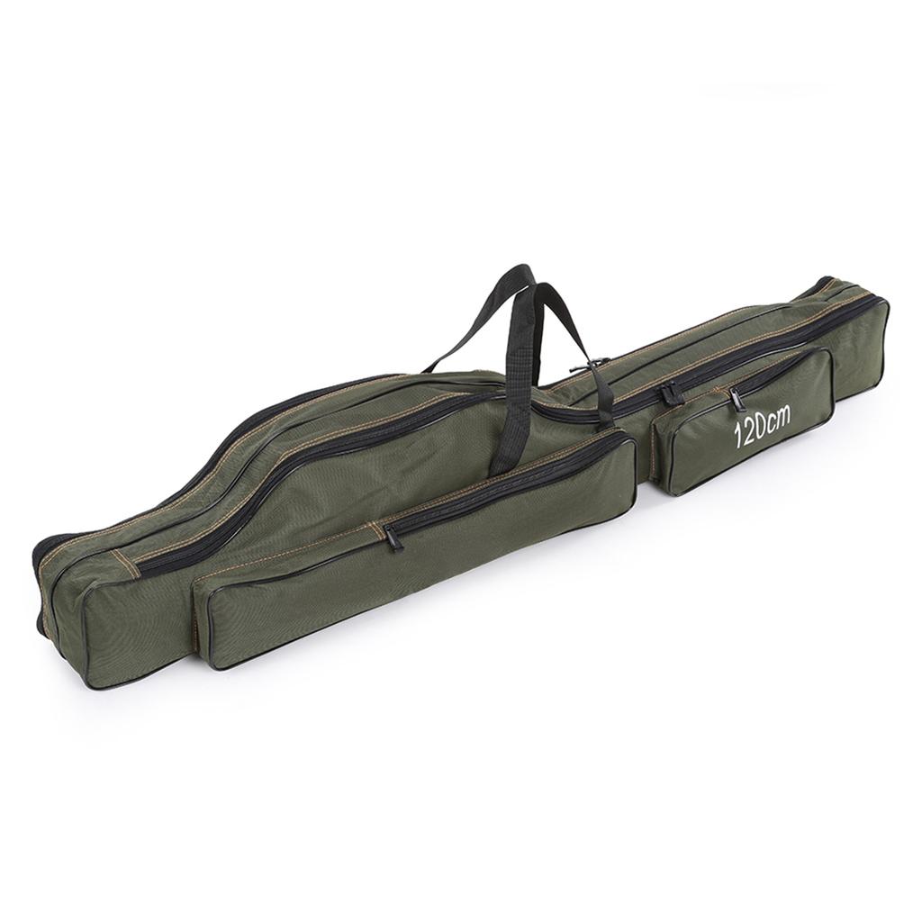 Portable Folding Fishing Rod Carrier Canvas Fishing Pole Tools Storage Bag Case Fishing Gear Tackle