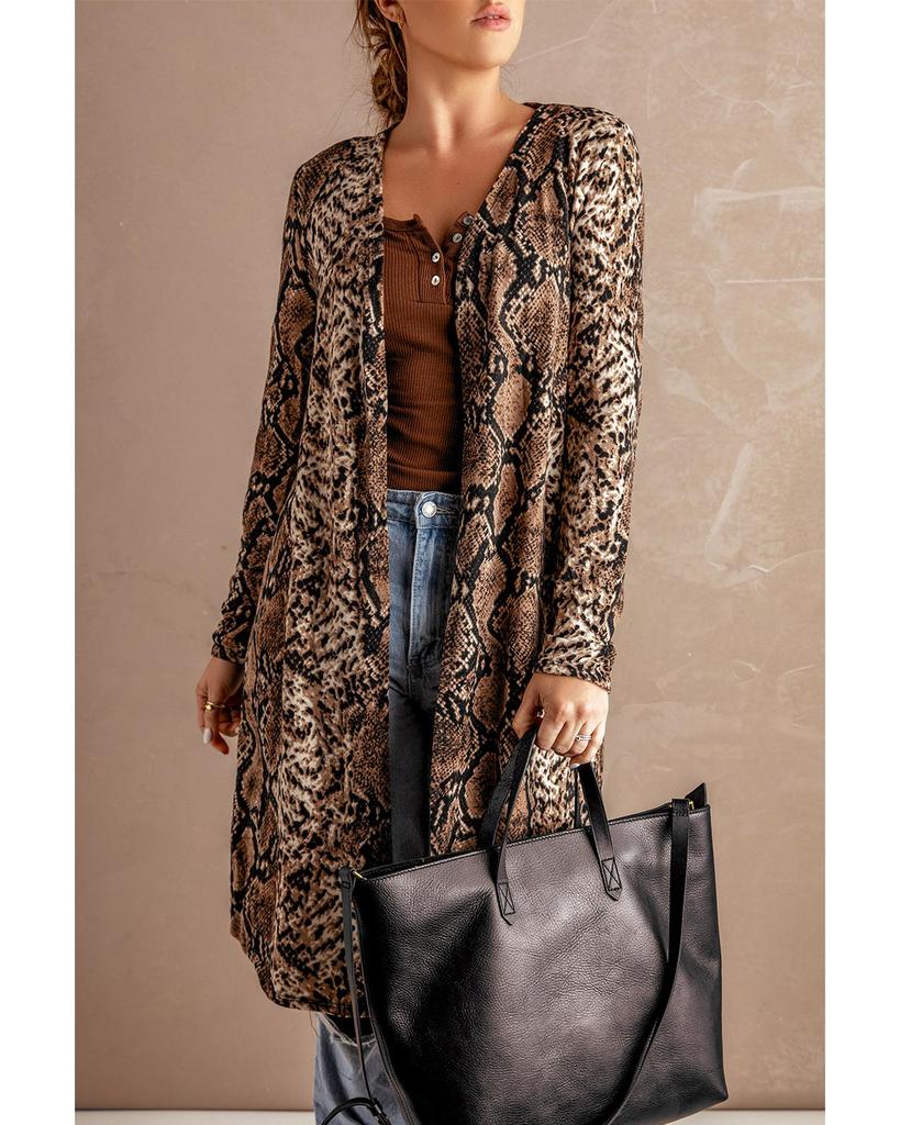 Azura Exchange Длинный кардиган со змеиным принтом