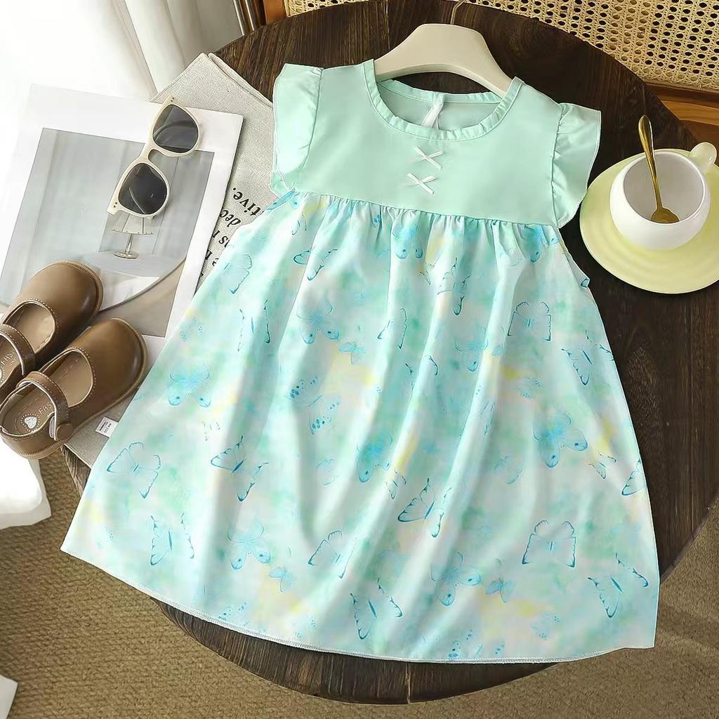 Children's Princess Colorful Flowers Dress - Summer Girls' Casual Dress