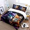 Purple and orange foxes. Bedding sets Duvet cover sets Duvet covers Pillowcases(1 * Duvet Cover 2 * Pillowcases without duvet insert)
