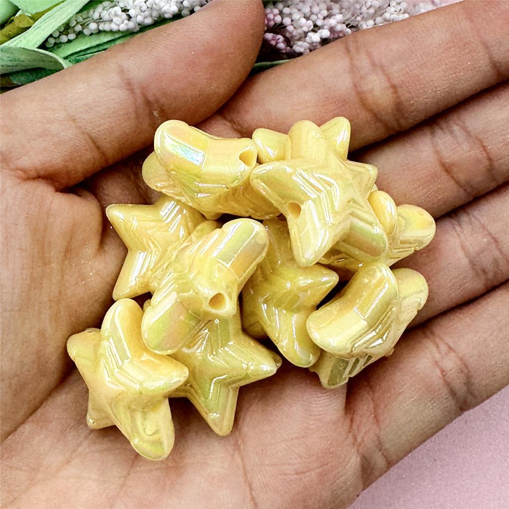 Свободные бусины ручной работы, модные акриловые красочные пентаграммы 22,8 мм, DIY Изготовление ювелирных изделий, 10 шт., материал ручной работы