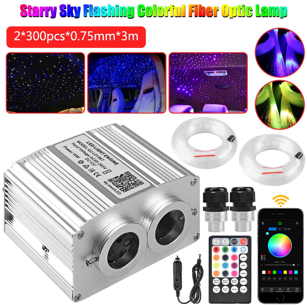 Новый 16 Вт мерцающий звездный автомобильный потолочный светильник со звездами RGBW волоконно-оптический светильник светодиодный звездный светильник на крышу салона автомобиля домашний декор