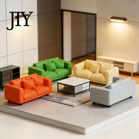 Miniature Upholstery Furniture Couch, Tiny 2-Seater Realistic Mini Loveseat Couch for Dolls 1/12 Scale Doll Mansion Living Room