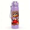 1PC Duck Wine Bottle Heart Print 750ml Color Plastic Sports Water Bottle Leakproof Flip Straw Lid Suitable for Sports Office Home Use
