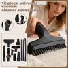Универсальный набор аксессуаров для пылесоса из 12 предметов (1-1/4 дюйма) - Удлинитель для щетки, Насадка, Щелевая насадка