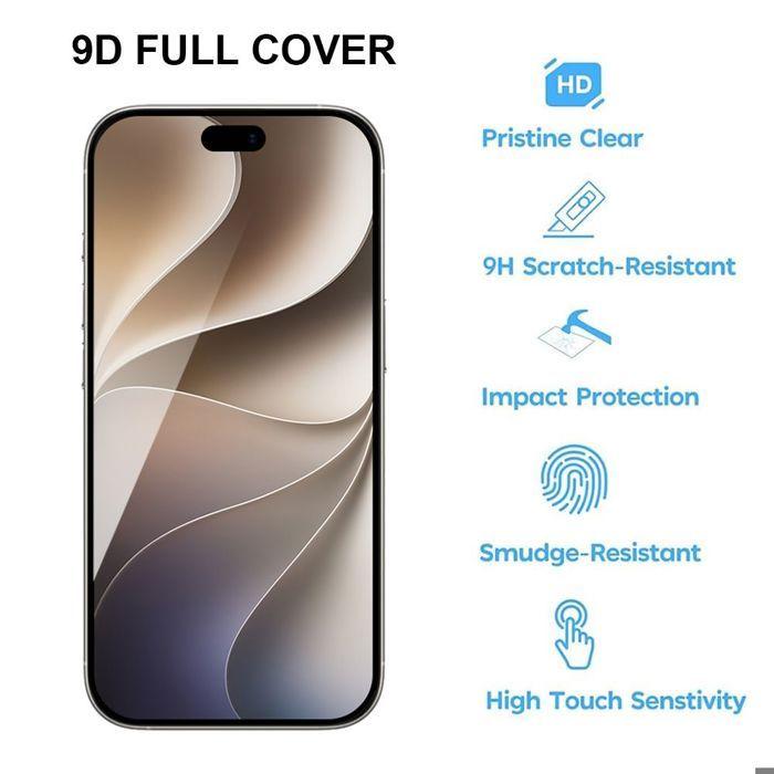 3x Verre Trempé Intégral pour iPhone 18 Pro Max, Protection avec Bord Noir Anti-Rayures