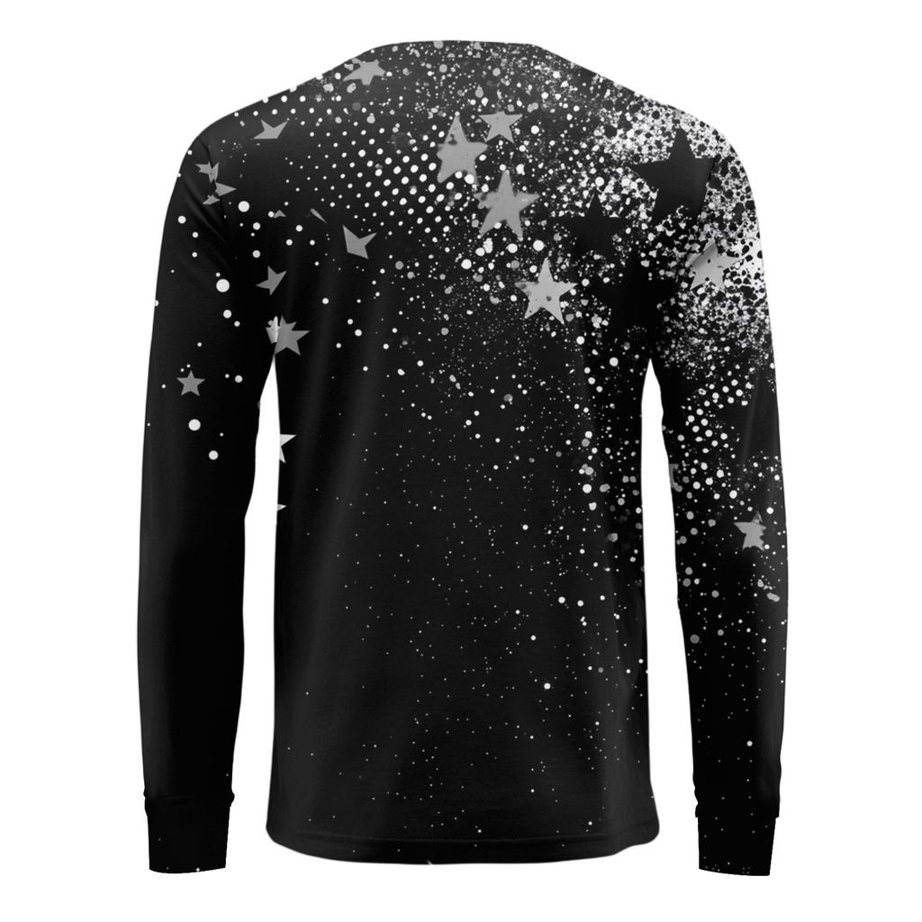 Мужская футболка с V-образным вырезом, повседневная, модная, с принтом, с длинным рукавом