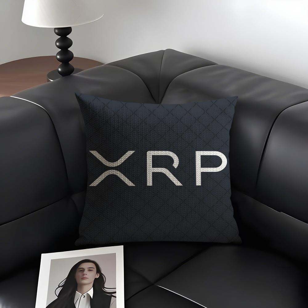 XXRP Криптовалюта Роскошная Наволочка Натуральный Лен Органическая Ткань Двусторонняя Печать Диван Домашний Декор Подарок Наволочка