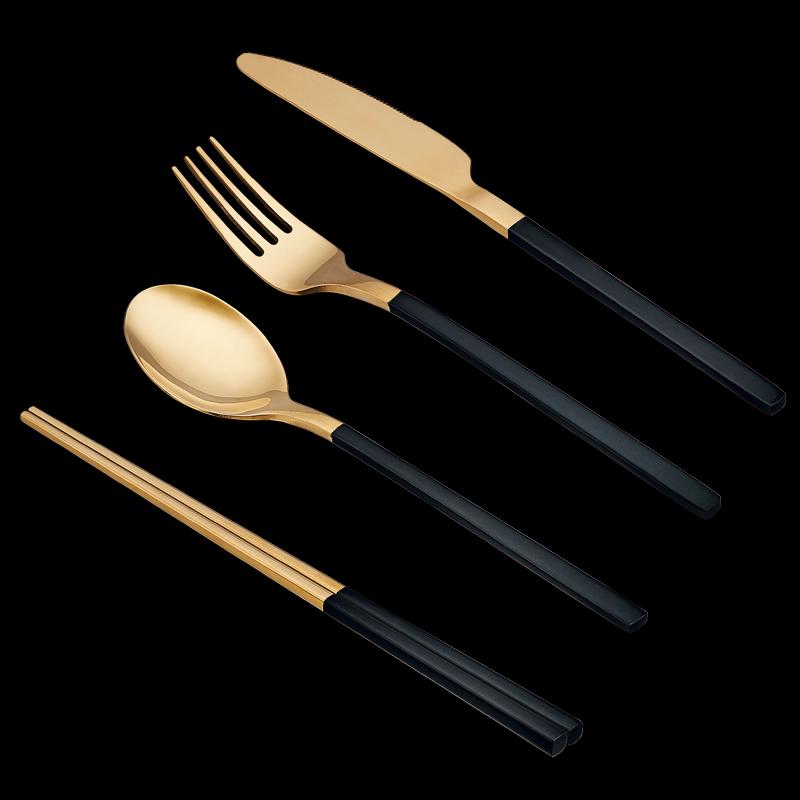 Набор столовых приборов Faust Provence Black Gold из нержавеющей стали, 4 предмета