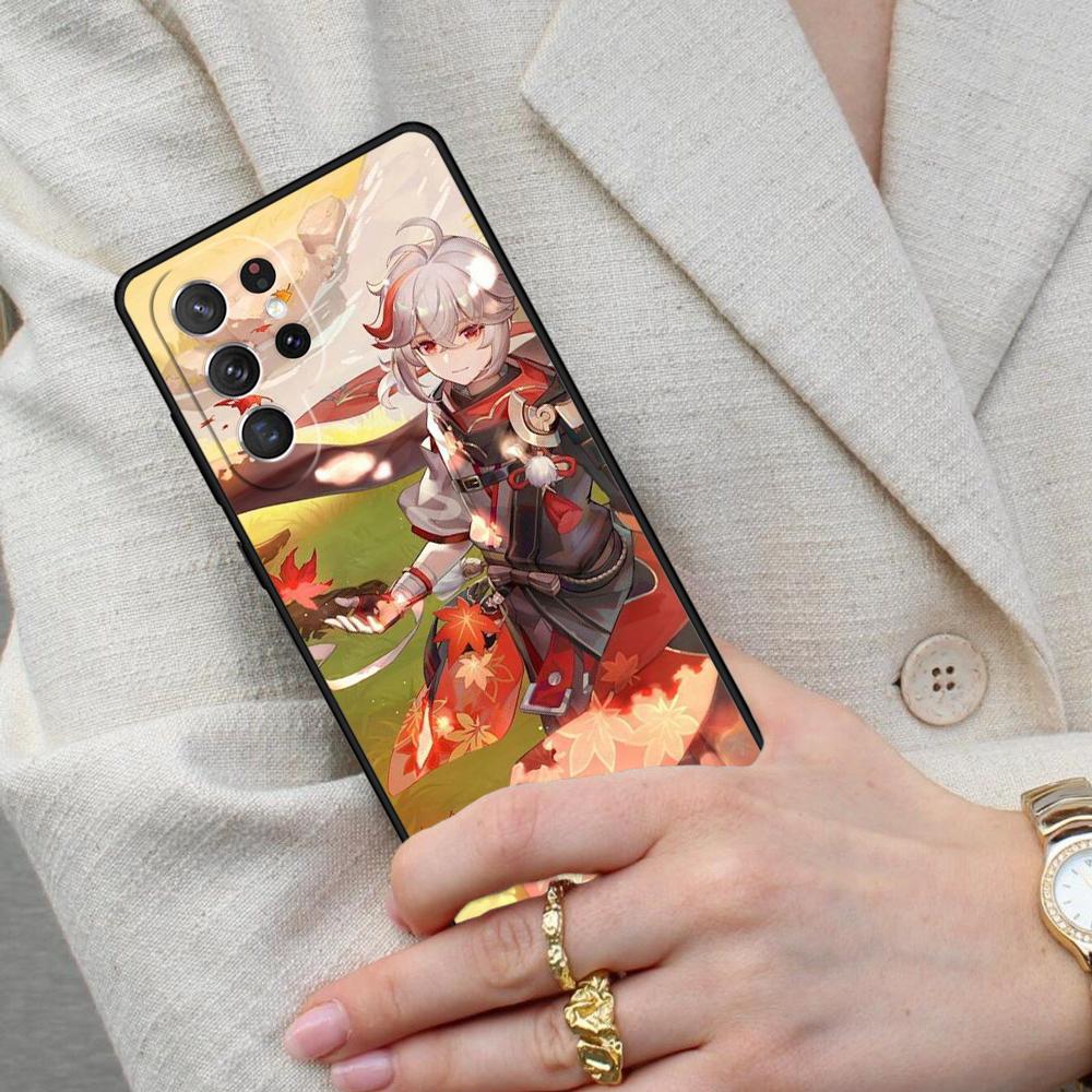Чехол для телефона Genshin Impact Каэдэхара Казуха ПАТТЕРН для Samsung Galaxy S26 Ultra S25 S24 S23 S22 S21 S20 Note10