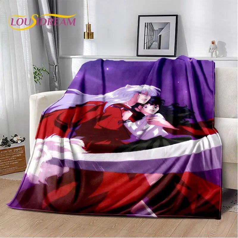 Мягкое плюшевое одеяло с рисунком аниме Inuyasha, фланелевое одеяло для гостиной, спальни, кровати, дивана, чехол для пикника Bettdecke