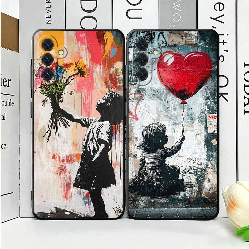 B-Banksy Art Graffiti Artist Soft Phone Case for Samsung A17 A37 A57 A16 A26 A36 A56 A15 A25 A35 A55 A14 A24 A34 A54 A13 A23 A33