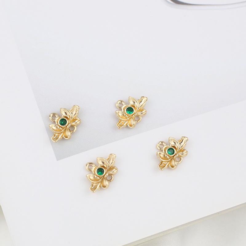 Медный лотос циркон подвеска кисточка заколка аксессуар 10x15мм