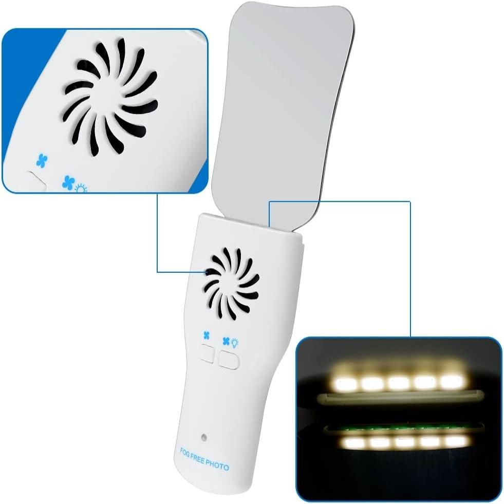 Стоматологическое светодиодное зеркало из нержавеющей стали с защитой от запотевания и несколькими отражателями для внутриротовой фотографии