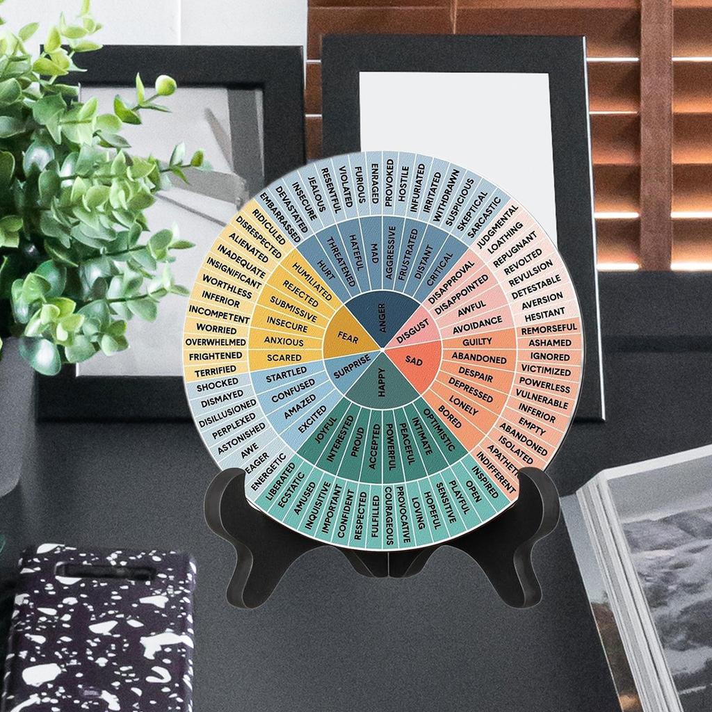 2 комплекта колес эмоций, обучающая игрушка для украшения стола, круглые доски с подставкой,