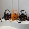 Halloween Single-shoulder Bag Color-blocking Hand-held Women's Bag Simple PU Leather Crossbody Pumpkin Bag KTY