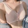 Women Cotton Comfort Bra Gather Push Up Brassiere Front Button Plus Size Underwear