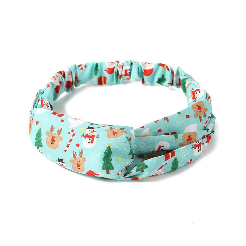 Elastic European & American Christmas Cross Headband for Yoga, Sports, and Face Washing