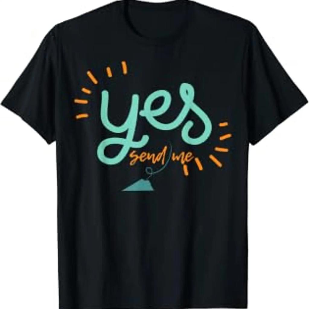 Yes Send Me Ambassador Faith Casual Inspirational T Shirt Vintage Washed Breathable Stretched Unisex Versatile Soft Comfortable