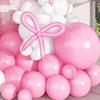 Комплект гирлянд из воздушных шаров, арка, розовые и белые банты, набор латексных шаров для вечеринки с лентой для детского душа, свадьбы, девичника, вечеринки