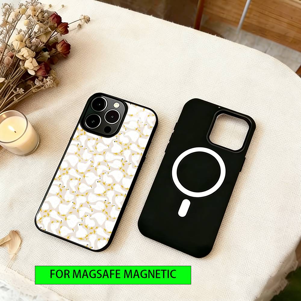 Милый чехол для телефона с рисунком цыпленка для iPhone17,16,15,14,13,12,11 Plus, Pro, Магнитный, Для Magsafe, Беспроводная зарядка