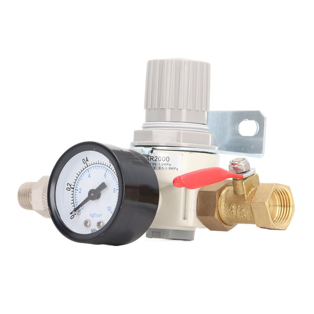 Регулятор давления воздуха 3/8 дюйма NPT с манометром от 0 до 1 МПа для воздушных компрессоров и пневматических инструментов